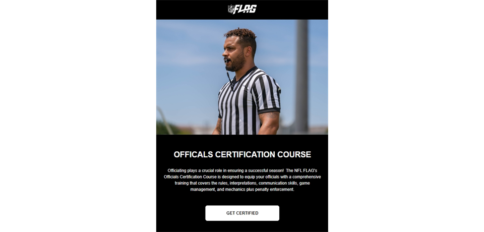 NFL FLAG OFFICIAL CERTIFICATION